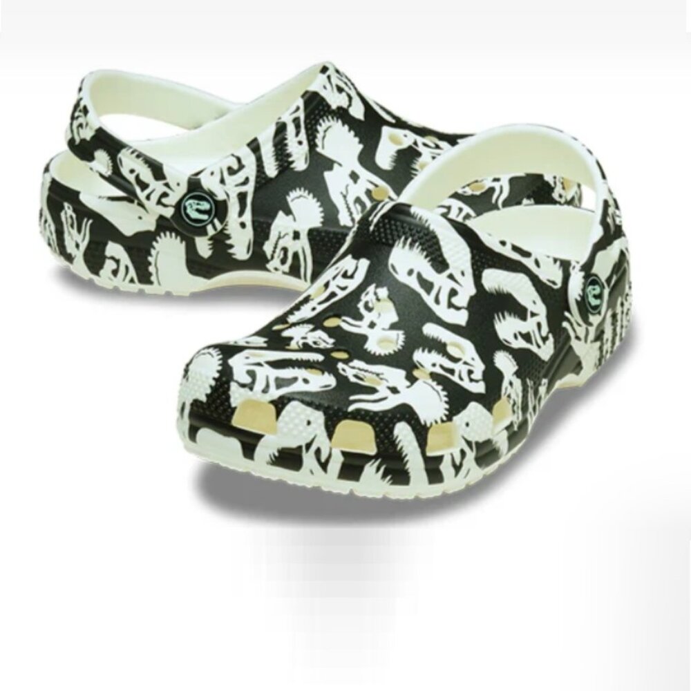 NEW Crocs Glow in the Dark Dino Kids' Clogs Sizes Junior 5